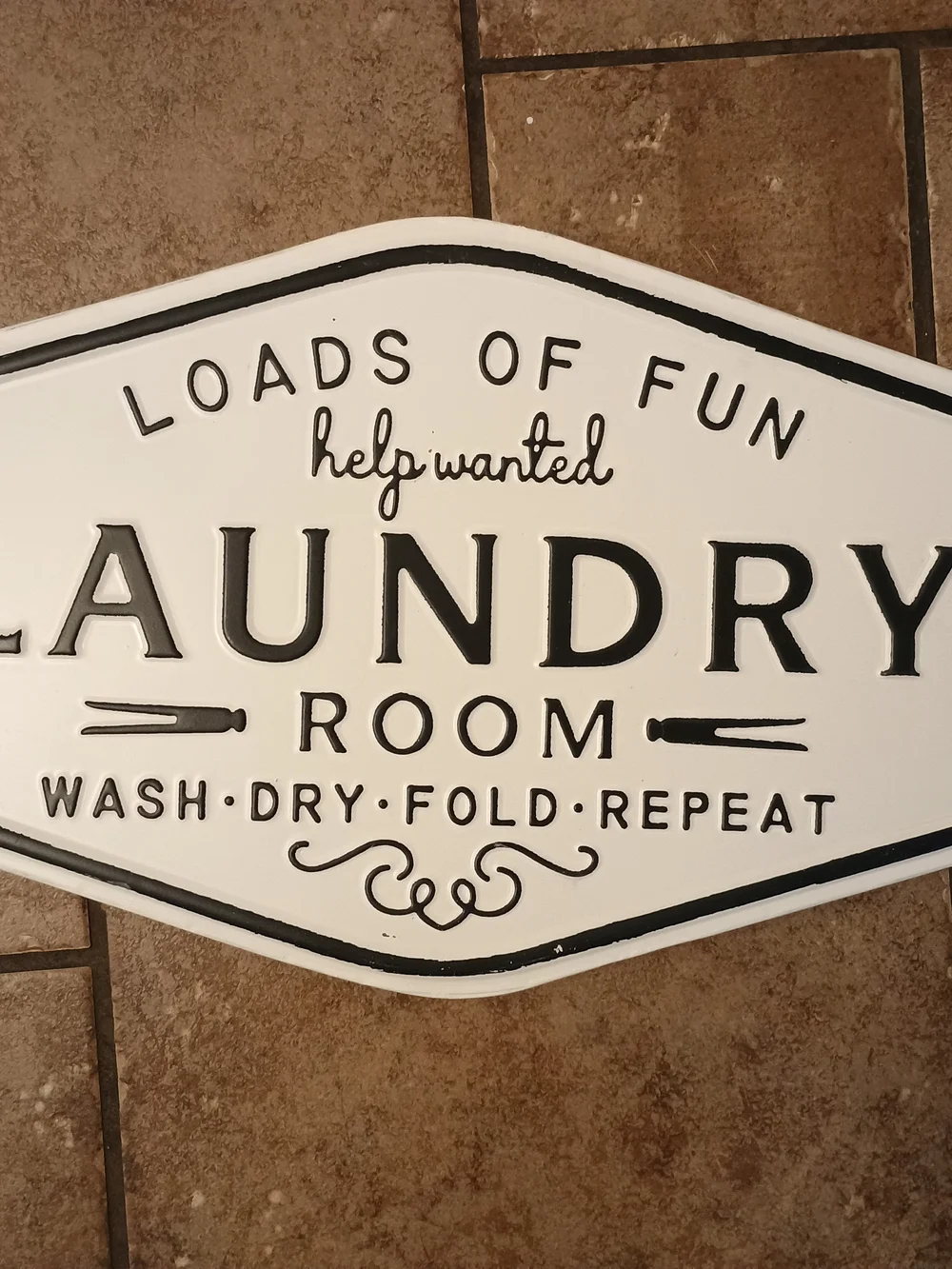 Hobby Lobby White and Black 'Laundry Room' Wall Sign